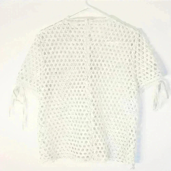 ZERO Degrees Celsius White Crewneck Cap Sleeve Top - Picture 6 of 8